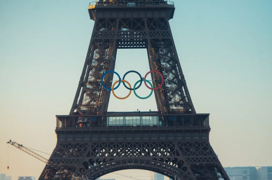 The Olympic rings at the Paris Olympics