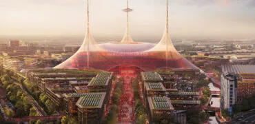Artist drawings of Manchester United's planned new stadium