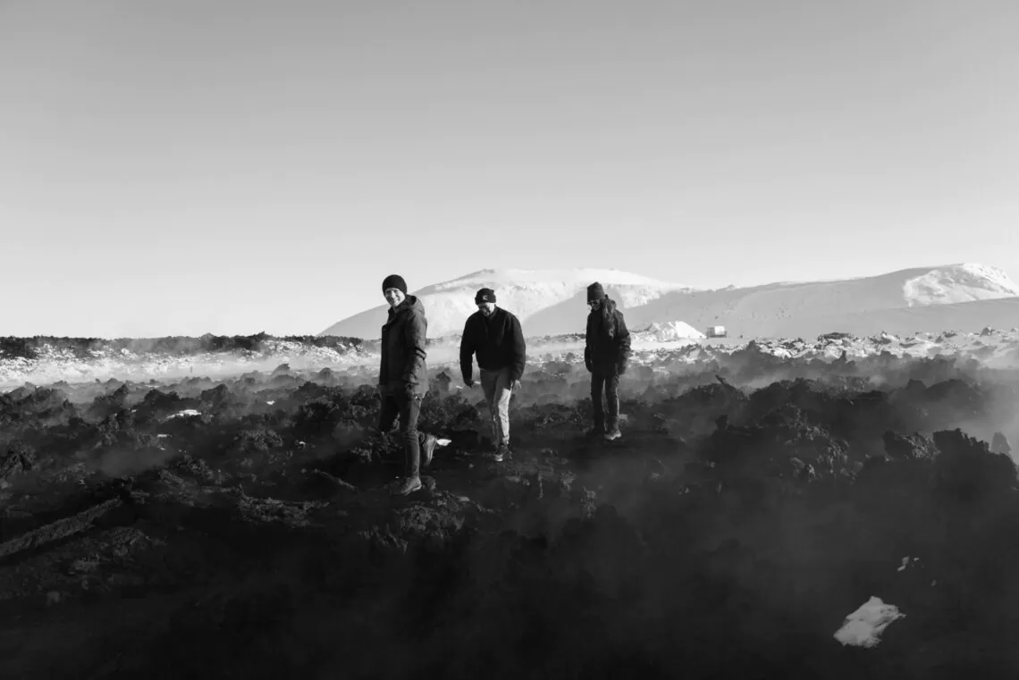 The team behind the steel lava diverting structures